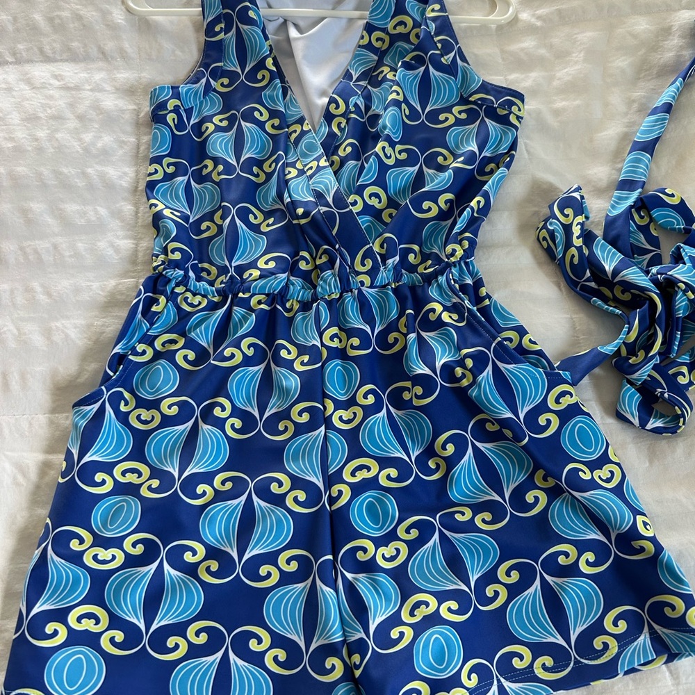 Chelsea Gun Romper Dress with pockets, Size M, Made in USA, Like New
